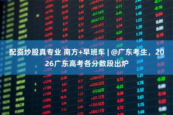 配资炒股真专业 南方+早班车 | @广东考生，2026广东高考各分数段出炉